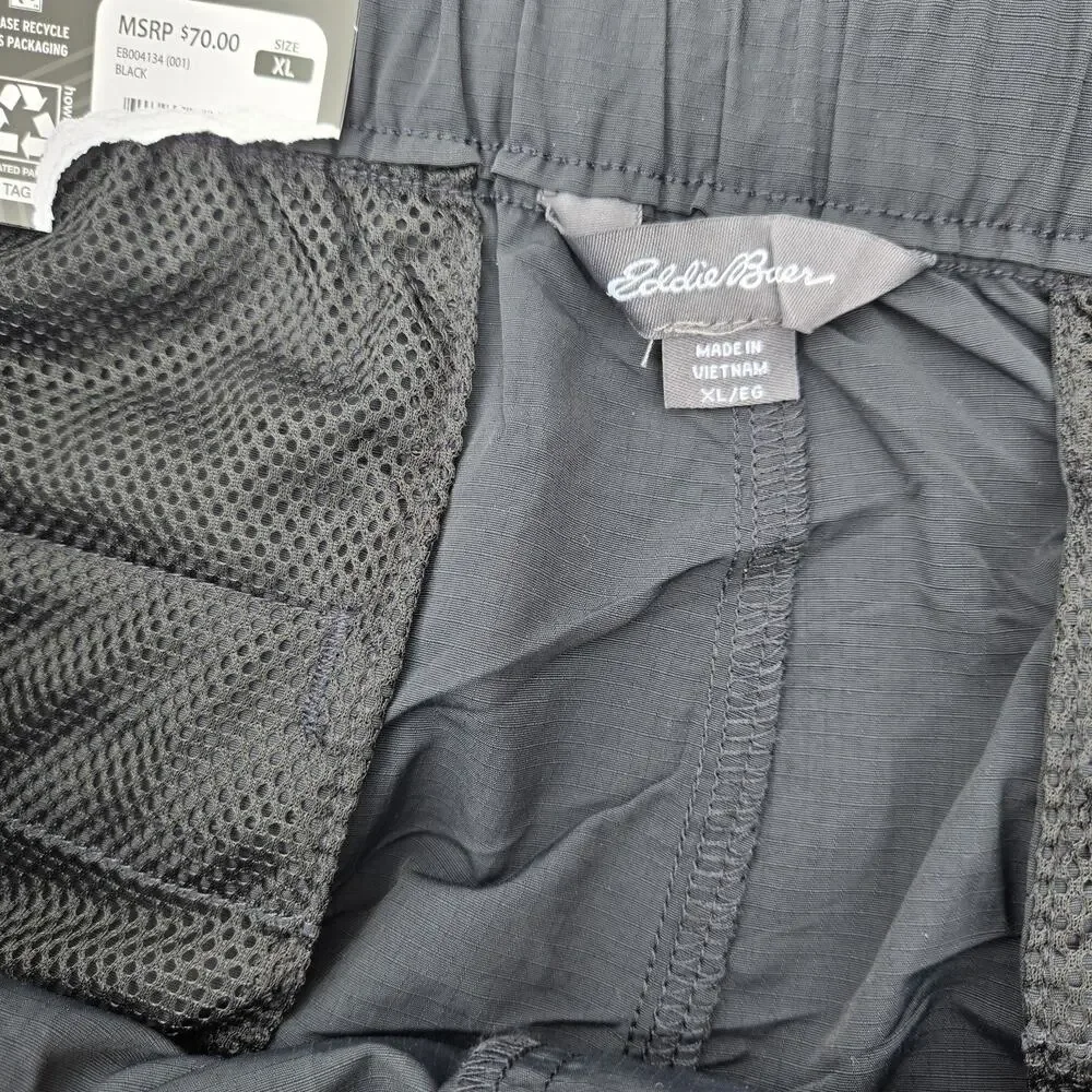 Eddie Bauer Men XL Moisture Wicking UPF+ 50 Ripstop Tech‎ Short XL Black Belted